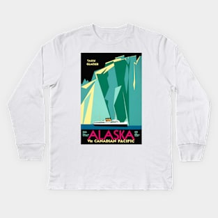 Vintage Travel Poster Alaska Taku Glacier Kids Long Sleeve T-Shirt